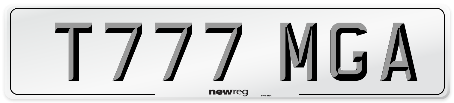 T777 MGA Number Plate from New Reg
